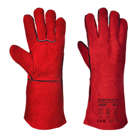 A500 Welders 210 Split Leather Red Gauntlet