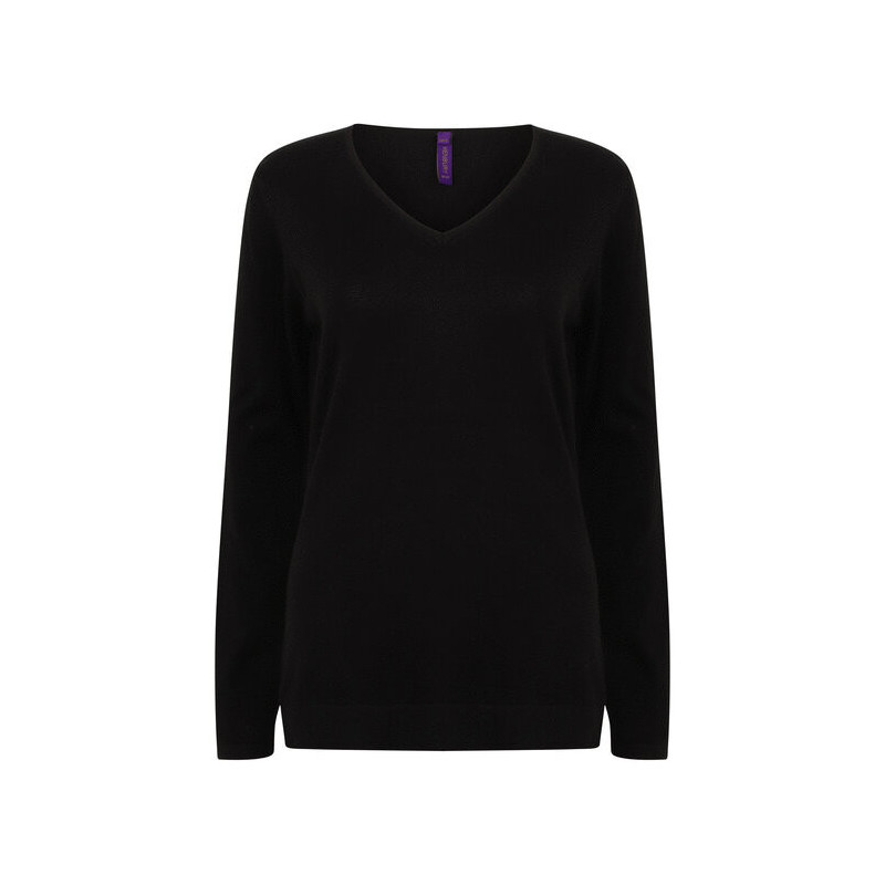HB721 LADIES LIGHTWEIGHT V NECK JUMPER