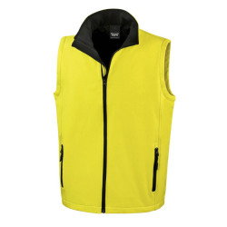 R232 PRINTABLE SOFTSHELL BODYWARMER with RECYCLED fleece inner