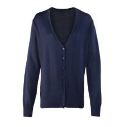 WHTPR697 LADIES BUTTON THROUGH KNITTED CARDIGAN
