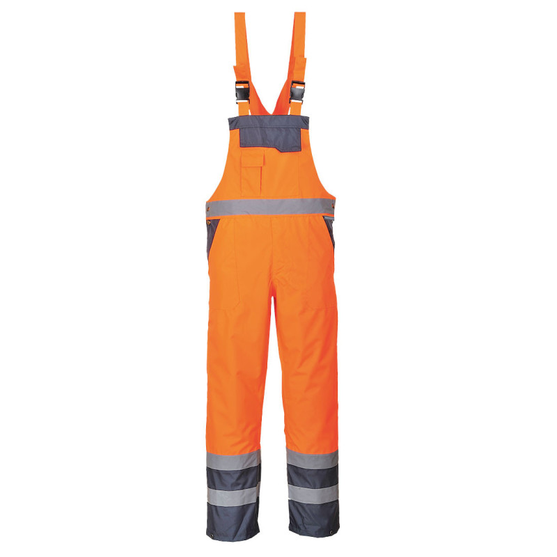S488 Hi-Vis Breathable Contrast Rain Bib and Brace