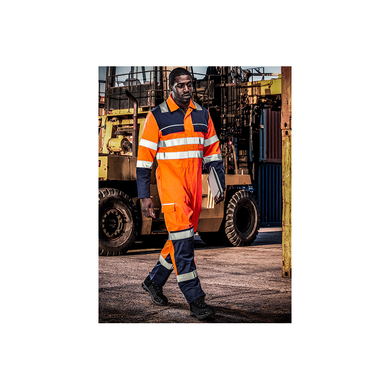 A361 Gryzko Two tone Coverall Orange and Navy (Clearance)