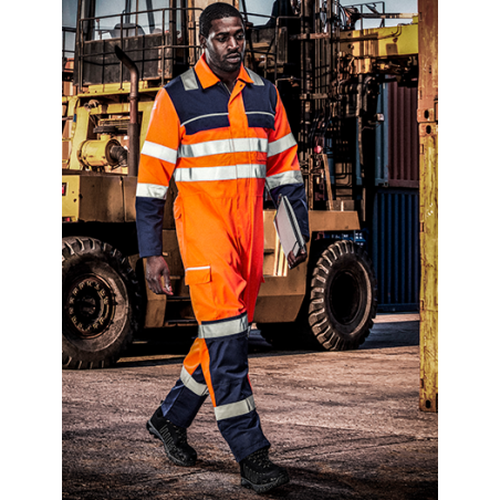 A361 Gryzko Two tone Coverall Orange and Navy (Clearance)
