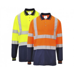S279 Hi-Vis Contrast Polo Shirt Long Sleeve