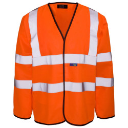 WTH85 Hi Vis Orange Long Sleeved Velcro Vest 37481