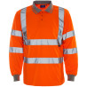 H104 Hi Vis Orange Long Sleeve Bird Eye Polo Shirt (35E61)