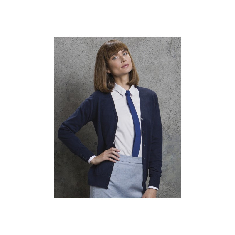 KK354 LADIES CLASSIC FIT ARUNDEL V-NECK LONG SLEEVE CARDIGAN
