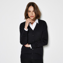 KK354 LADIES CLASSIC FIT ARUNDEL V-NECK LONG SLEEVE CARDIGAN